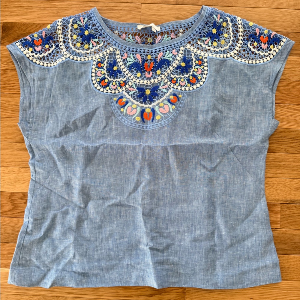 Boden Blue Embroidered Women's Blouse